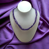 Natural Handmade Necklace African Amethyst Gemstone Twisted 2 in 1 Beaded Jewelry