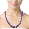 Natural Handmade Necklace African Amethyst Gemstone Twisted 2 in 1 Beaded Jewelry