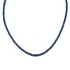 Blue Sapphire Natural Plain Rondelle Beads Gemstone Necklace