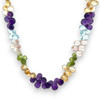 Swiss Blue Topaz Natural Rose Quartz Peridot Citrine Amethyst Gemstone Semi Necklace