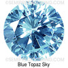 Blue Topaz Cubic Zirconia Round 7mm Brilliant Diamond Facet Cut AAAA Excellent Quality CZ Loose stone
