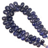 Natural Iolite Briolette Faceted Flat Drop Beads | 9x6-13.5x9mm | 51 Pcs 107 Carats | Zaffre Blue VS Clarity | Classic Semiprecious Gemstone Jewelry Making