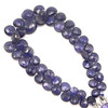 Natural Iolite Briolette Faceted Heart Shape Beads | 6x5-10x9mm | 49 Pcs 65 Carats | Zaffre Blue SI Clarity | Semiprecious Gemstone Jewelry Making