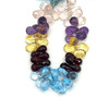 Natural Rose Quartz, Blue Topaz, Garnet, Citrine 8x6-12.5x7mm Drop Briolette Cut Semiprecious Gemstone