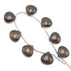 Natural Smoky Quartz | Plain Smooth Cut | Heart Shape | Gemstone Beads | 12mm | Mocha Brown Color | 8 Pcs 46 Carats | 5.3 Inch VVS Clarity | June Birthstone | Jewelry Making Supplies