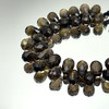 Natural Smoky Quartz 12x8mm Drop Briolette Cut Walnut Brown Color Gemstone