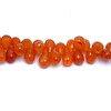 Natural Carnelian Drop Briolette Cut 10x7,12x7mm VVS Clarity Sandstone Orange Color Drilled Gemstone
