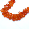 Natural Carnelian Drop Briolette Cut 10x7,12x7mm VVS Clarity Sandstone Orange Color Drilled Gemstone