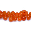Natural Carnelian Drop Briolette Cut 10x7.5-13x8mm VVS Clarity Sandstone Orange Color Drilled Gemstone