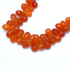 Natural Carnelian Drop Briolette Cut 10x7.5-13x8mm VVS Clarity Sandstone Orange Color Drilled Gemstone