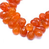 Natural Carnelian Drop Briolette Cut 9x7-11x8mmVVS Clarity Sandstone Orange Color Drilled Gemstone