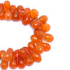 Natural Carnelian Drop Briolette Cut 10x8-13x8mm VVS Clarity Sandstone Orange Color Drilled Gemstone