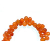 Natural Carnelian Drop Briolette Cut VVS Clarity 10x8-13x8mm Sandstone Orange Color Drilled Gemstone