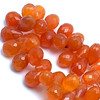 Natural Carnelian Drop Briolette Cut 10x8-14x8mm VVS Clarity Sandstone Orange Color Drilled Gemstone