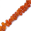 Natural Carnelian Drop Briolette Cut 10x8-14x8mm VVS Clarity Sandstone Orange Color Drilled Gemstone