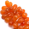 Natural Carnelian Gemstone Beads | Drop Briolette Faceted Cut | 13x8mm | VVS Clarity | Sandstone Orange Color | 29 Pcs 155 Carats | 4 Inch Drilled Strand | Jewelry Making Supply