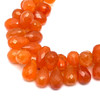 Natural Carnelian Drop Briolette Cut 11x8,12x8mm VVS Clarity Sandstone Orange Color Drilled Gemstone
