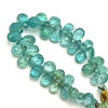 Natural Apatite Briolette Gemstone Beads | Faceted Drop 5x4, 6x4mm | 37 Pcs 20 Carats | Arctic Blue Color Brazilian Origin | VVS Clarity | December Birthstone for Jewelry Making