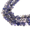 Natural Iolite Drop Briolette Cut 5x4, 6x4,7 x5, 8x5, 9x6mm Hyacinth Blue Color Drilled Semiprecious Gemstone