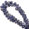 Natural Iolite Briolette Beads | Faceted Drop 9x6, 10x7, 11x1mm | 63 Pcs 131 Carats | Ultramarine Blue | VS Clarity | Tanzania Mines September Birthstone for Jewelry Making