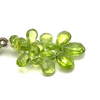 Natural Arizona Peridot Flat Drop Pear Briolette Faceted Beads | 7x5, 8x6mm | 17 Pcs 13 Carats | Intense Green | VVS Clarity | 2 Inch Strand Semiprecious Gemstone Jewelry Making