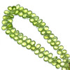 Natural Arizona Peridot Briolette Faceted Flat Drop Pear Beads | 6x5, 7x5, 8x6, 9x6mm | 74 Pcs 75 Carats | Intense Green | VVS Clarity | 8.4 Inch Strand Semiprecious Gemstone Jewelry Making