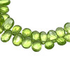 Natural Peridot Flat Drop Pear Briolette Cut 6x5, 7x5, 8x6, 9x6mm Intense Green Color VVS Clarity Drilled Semiprecious Gemstone