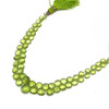 Natural Peridot Heart Pear Briolette Cut 5.5-7mm Parrot Green Color VS Clarity Drilled Semiprecious Gemstone