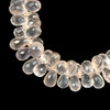 Natural Rose Quartz Drop 9x6, 10x6mm Briolette Cut Crepe Pink Drilled Gemstone