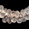 Natural Rose Quartz Drop Briolette Cut 8x6, 9x6, 10x6, 11x6mm Crepe Pink Drilled Gemstone