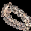 Rose Quartz Natural Drop Briolette Facet Cut 10x6, 11x7, 12x8, 13x8, 14x8mm Crepe Pink Drilled Gemstone