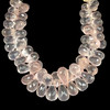 Natural Rose Quartz Drop Briolette Cut 10x6, 11x7, 12x8, 13x8mm Crepe Pink Drilled Gemstone