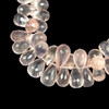 Natural Rose Quartz Drop Briolette Cut 10x6, 11x7, 12x8, 13x8mm Crepe Pink Drilled Gemstone
