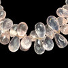 Natural 9x6, 10x6, 11x6mm Rose Quartz Drop Briolette Cut Crepe Pink Drilled Gemstone