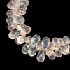 Natural 9x6, 10x6, 11x6mm Rose Quartz Drop Briolette Cut Crepe Pink Drilled Gemstone