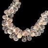 Natural Rose Quartz Drop Briolette Cut 9x7, 10x7, 11x7, 12x7, 12x8, 13x8mm Crepe Pink Drilled Gemstone