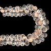 Natural Rose Quartz Drop Briolette Cut 9x7, 10x7, 11x7, 12x7, 12x8, 13x8mm Crepe Pink Drilled Gemstone