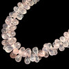 Natural Rose Quartz Drop Briolette Cut 9x6, 10x6mm Baby Rose Pink Drilled Gemstone