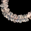 Natural Rose Quartz Drop Briolette Cut 9x6, 10x6mm Baby Rose Pink Drilled Gemstone