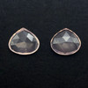 Rose Quartz Natural 2 Pieces Heart Briolette Facet Cut 22x20mm Baby Rose Pink Drilled Gemstone Pair for Healing Metaphysical Power