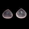 Rose Quartz Natural 2 Pieces Heart Briolette Facet Cut 25x24mm Baby Rose Pink Drilled Gemstone Pair for Healing Metaphysical Power