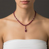 Natural Ruby Rondelle 4.0mm Facet Bead Cut Precious Necklace lewelry