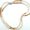 Natural Citrine Round Facet with Pearl Plain Round Gemstone Necklace Jewelry