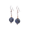 Natural Sodalite Blue Ball Plain 12mm Dangle Gemstone Earrings