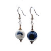 Natural Sodalite Blue White Ball Plain 12mm Dangle Gemstone Earrings