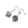 Natural Sodalite Blue White Ball 12mm Plain Dangle Gemstone Earrings
