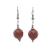 Sandstone Orangey Brown Ball Facet 12mm Dangle Gemstone Earrings