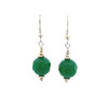 Jade Green Ball Facet 12mm Dangle Gemstone Earrings