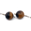 Natural Tiger's Eye Brown Ball Plain 15mm Dangle Gemstone Earrings