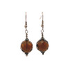Smoky Quartz Mocha Brown Ball Facet 13.5mm Dangle Gemstone Earrings